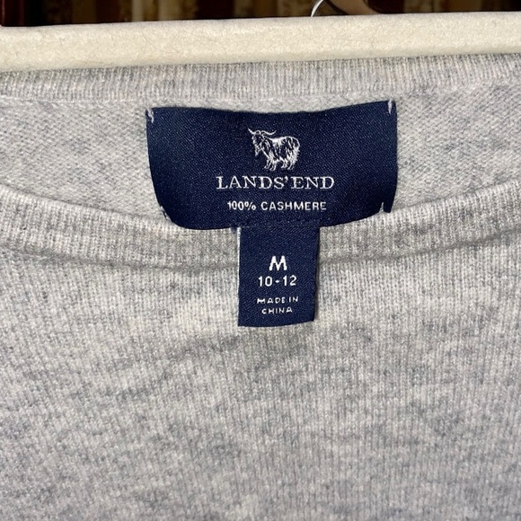 🌟Sale
100% Cashmere LANDS’ END Pullover Lightweight Sweater Size M gray heather - Picture 3 of 8